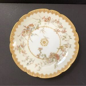 Vintage HSCL Haviland & Co Limoges Floral Plates Gold accents set of 3